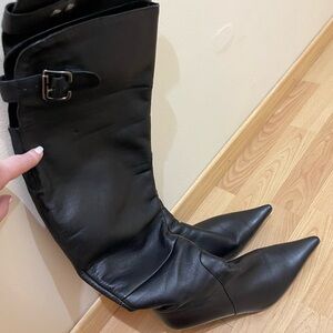 Over the knee leather boots